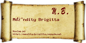 Mándity Brigitta névjegykártya
